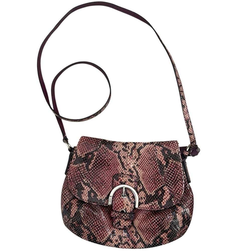 Coach Soho Puple Python Snakeskin Leather Mini Cr… - image 1